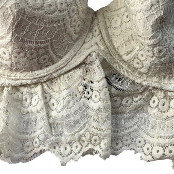 Smart and Sexy Halter Top Womens Cream Size 40D Lace Summer - Picture 5 of 8